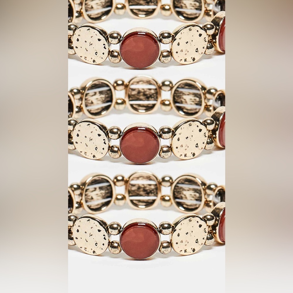Topshop Bella 3-pack bracelets in burgundy
